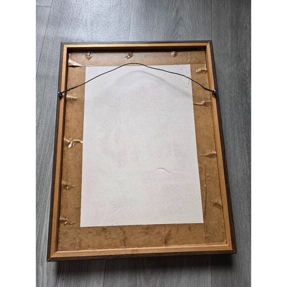 Vintage Framed Hand Embroidered Crewel Floral Art In Gold/Brown Frame 17x13 - Picture 6 of 8